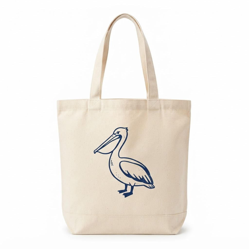 Handmade Pelican Tote Bag